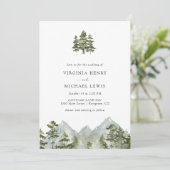Pine Tree Mountain Hochzeit Einladung (Stehend Vorderseite)