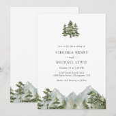 Pine Tree Mountain Hochzeit Einladung (Vorne/Hinten)
