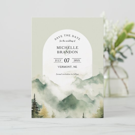 Pine Tree Mountain - Nature Adventure Foto Save The Date (Stehend Vorderseite)