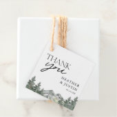 Pine Tree Mountain Wedding Danke Geschenkanhänger (Beispiel)