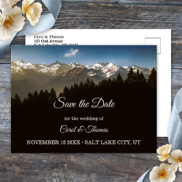 Pine Tree Mountains Save the Date Postcard Ankündigungspostkarte