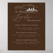 Pine Tree Mountains Signature Drinks Bar Menu Poster (Vorne)