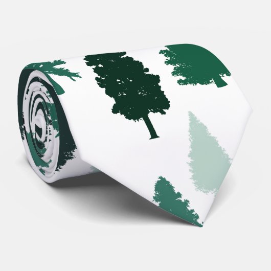 Pine Tree Muster Green Krawatte (Gerollt)