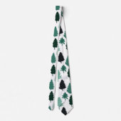 Pine Tree Muster Green Krawatte (Rückseite)
