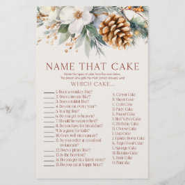 Pine Tree Name that Cake Brautparty Game Briefpapier