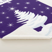 Pine Tree Night Sky Stars Monogram Sherpa Blanket Sherpadecke (3/4)