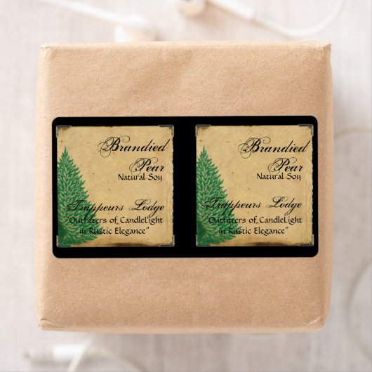 Pine Tree on Parchment Candle Label (Insitu)