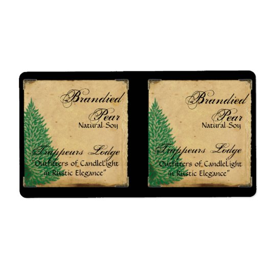 Pine Tree on Parchment Candle Label (Vorne)