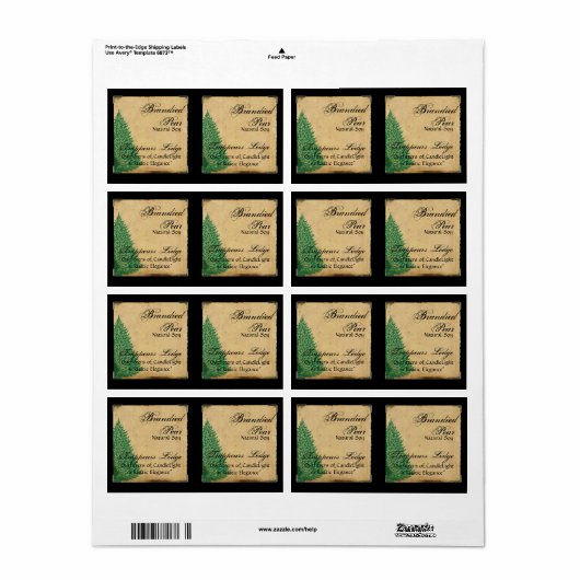 Pine Tree on Parchment Candle Label (Vorne)