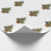 Pine Tree, Orange Geschenkpapier (Ecke)