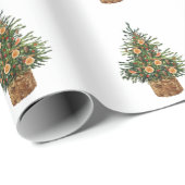 Pine Tree, Orange Geschenkpapier (Rolleneckpunkt)