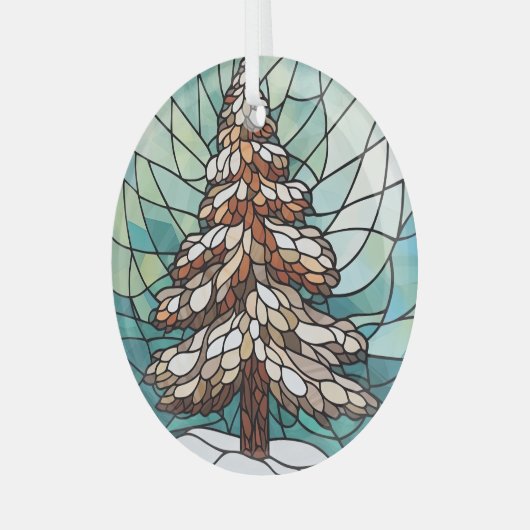 Pine Tree Ornament Aus Glas (Vorderseite links)