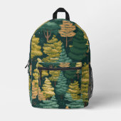 Pine Tree Pattern Bedruckter Rucksack (Vorderseite)