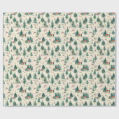 Pine Tree Pattern: Schneehäuser & Dorf Geschenkpapier (Flach)