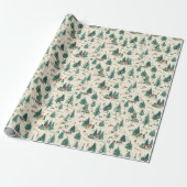 Pine Tree Pattern: Schneehäuser & Dorf Geschenkpapier (Ungerollt)