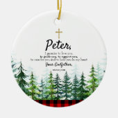 Pine Tree Personalisiertes Versprechen an Godchild Keramik Ornament (Vorne)