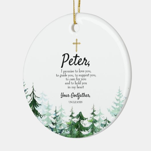 Pine Tree Personalisiertes Versprechen an Godchild Keramik Ornament (Links)