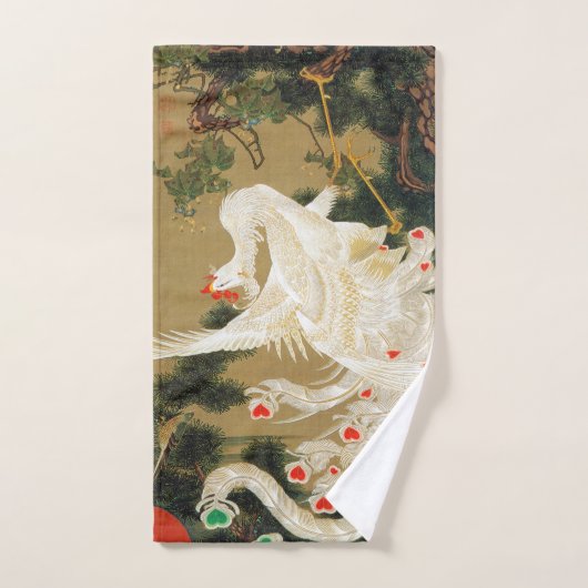 Pine Tree & Phoenix (Liebe Heart Phoenix), Jakuchu Badhandtuch Set (Handtuch)