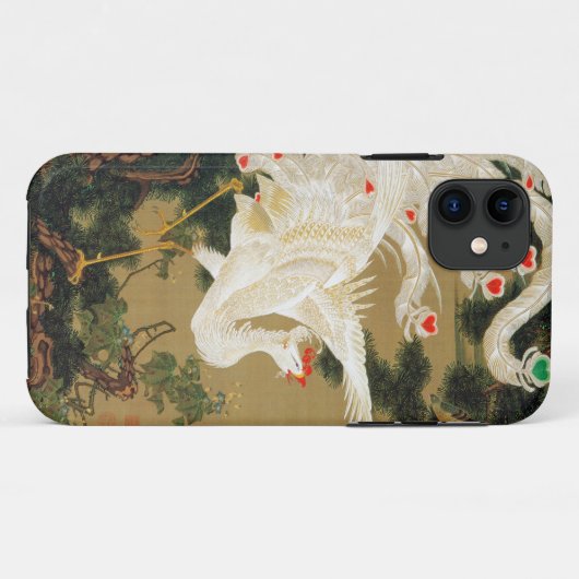 Pine Tree & Phoenix (Liebe Heart Phoenix), Jakuchu Case-Mate iPhone Hülle (Rückseite (Horizontal))