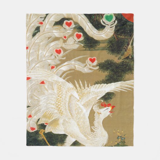 Pine Tree & Phoenix (Liebe Heart Phoenix), Jakuchu Fleecedecke (Vorderseite)