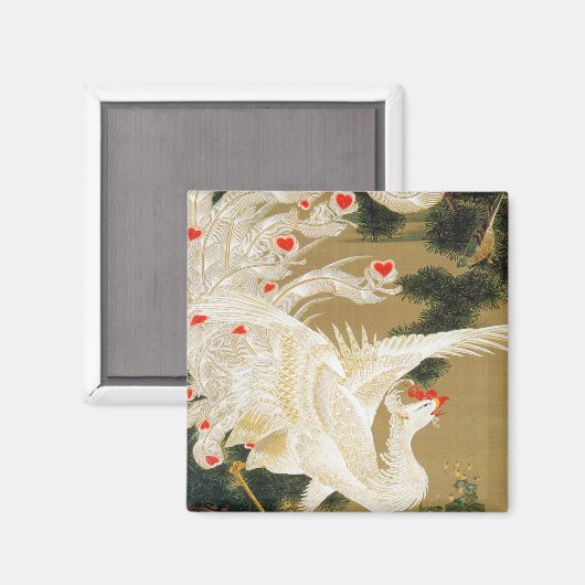 Pine Tree & Phoenix (Liebe Heart Phoenix), Jakuchu Magnet (Vorderseite/Rückseite)