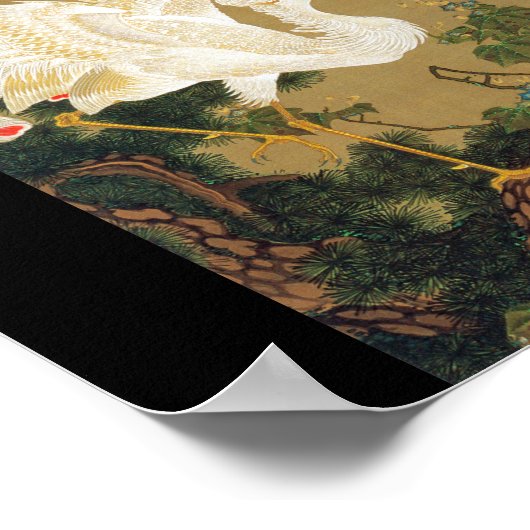 Pine Tree & Phoenix (Liebe Heart Phoenix), Jakuchu Poster (Ecke)