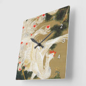 Pine Tree & Phoenix (Liebe Heart Phoenix), Jakuchu Quadratische Wanduhr (Winkel)