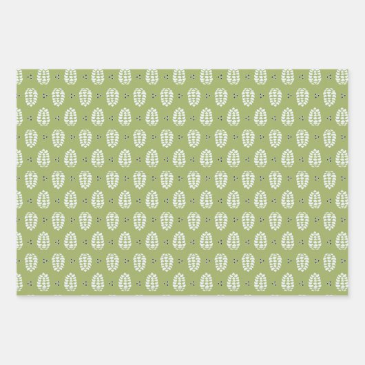 Pine Tree & Pine Cone Gift Wrap Set Geschenkpapier Set (Vorderseite 2)