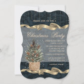 Pine Tree, Pine cones, Schnee Weihnachten Party Einladung (Vorderseite)