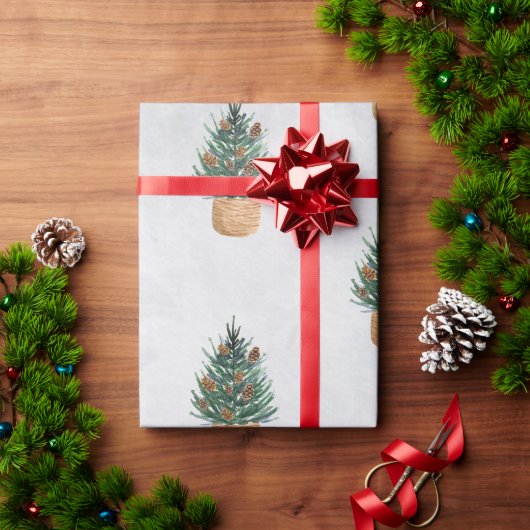 Pine Tree, Pine Cones Urlaub Geschenkpapier (Feiertagsgeschenk)