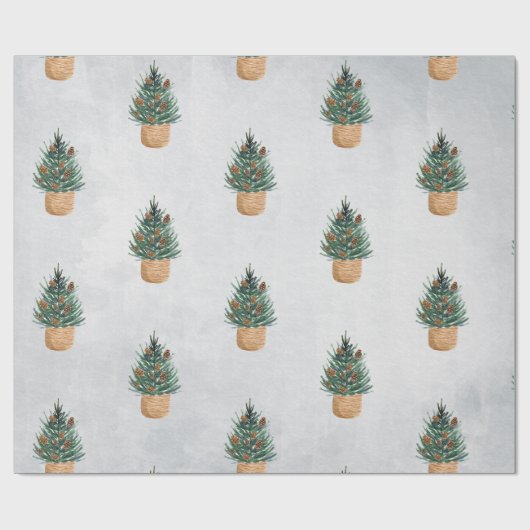 Pine Tree, Pine Cones Urlaub Geschenkpapier (Flach)