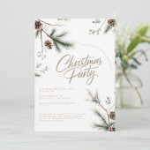 Pine Tree Pinecones Minimalistisches Party Einladung (Stehend Vorderseite)