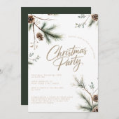 Pine Tree Pinecones Minimalistisches Party Einladung (Vorne/Hinten)