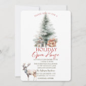 Pine Tree präsentiert Reindeer Holiday Open House Einladung (Vorderseite)
