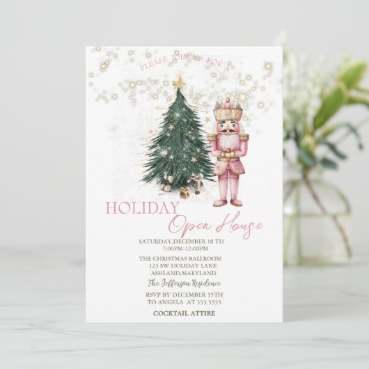 Pine Tree, Prestige, Stars Nutcracker Open House Einladung (Stehend Vorderseite)