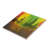 Pine Tree Rainbow Sky Morning Nature Tile Fliese (Seite)