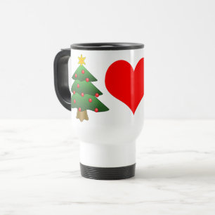 Pine Tree Red Heart Stainless Steel 15 oz Tasse