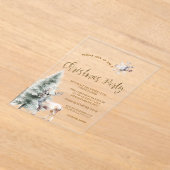 Pine Tree,Reindeer,Snowflake Black Christmas  Acryleinladungen (Ablage )