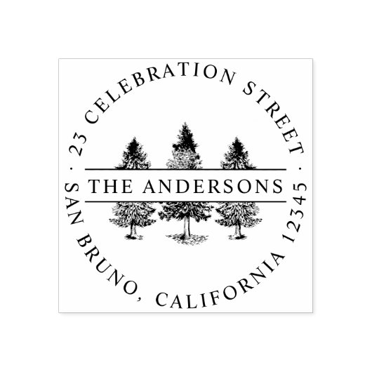 Pine-Tree-Rücksendeadresse mit benutzerdefiniertem Gummistempel (Prägung)