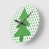 Pine Tree Runde Wanduhr (Winkel)