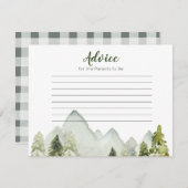 Pine Tree Rustic Adventure Baby Showcard Begleitkarte (Vorne/Hinten)