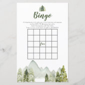 Pine Tree Rustic Adventure Bingo Games Baby Dusche (Vorderseite)