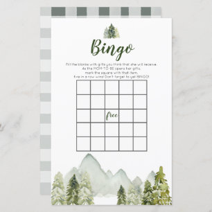 Pine Tree Rustic Adventure Bingo Games Baby Dusche