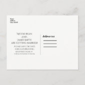 Pine Tree Rustic Forest Woods Save the Date Party Ankündigungspostkarte (Rückseite)