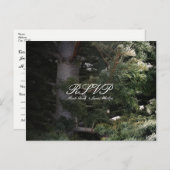 Pine Tree Rustic Forest Woods Wedding RSVP Einladungspostkarte (Vorne/Hinten)