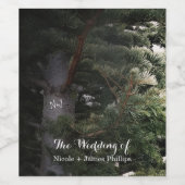 Pine Tree Rustic Forest Woods Wedding Wine Labels Weinetikett (Einzelnes Label)