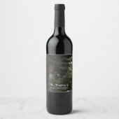 Pine Tree Rustic Forest Woods Wedding Wine Labels Weinetikett (Vorderseite)