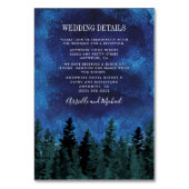 Pine Tree Rustic Wedding Cards Tischnummer (Vorderseite)