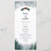 Pine Tree Rustic Wedding Flat Zeremonie Programm (Vorderseite)