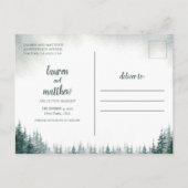 Pine Tree Rustic Wedding Save the Date Postcard Postkarte (Rückseite)